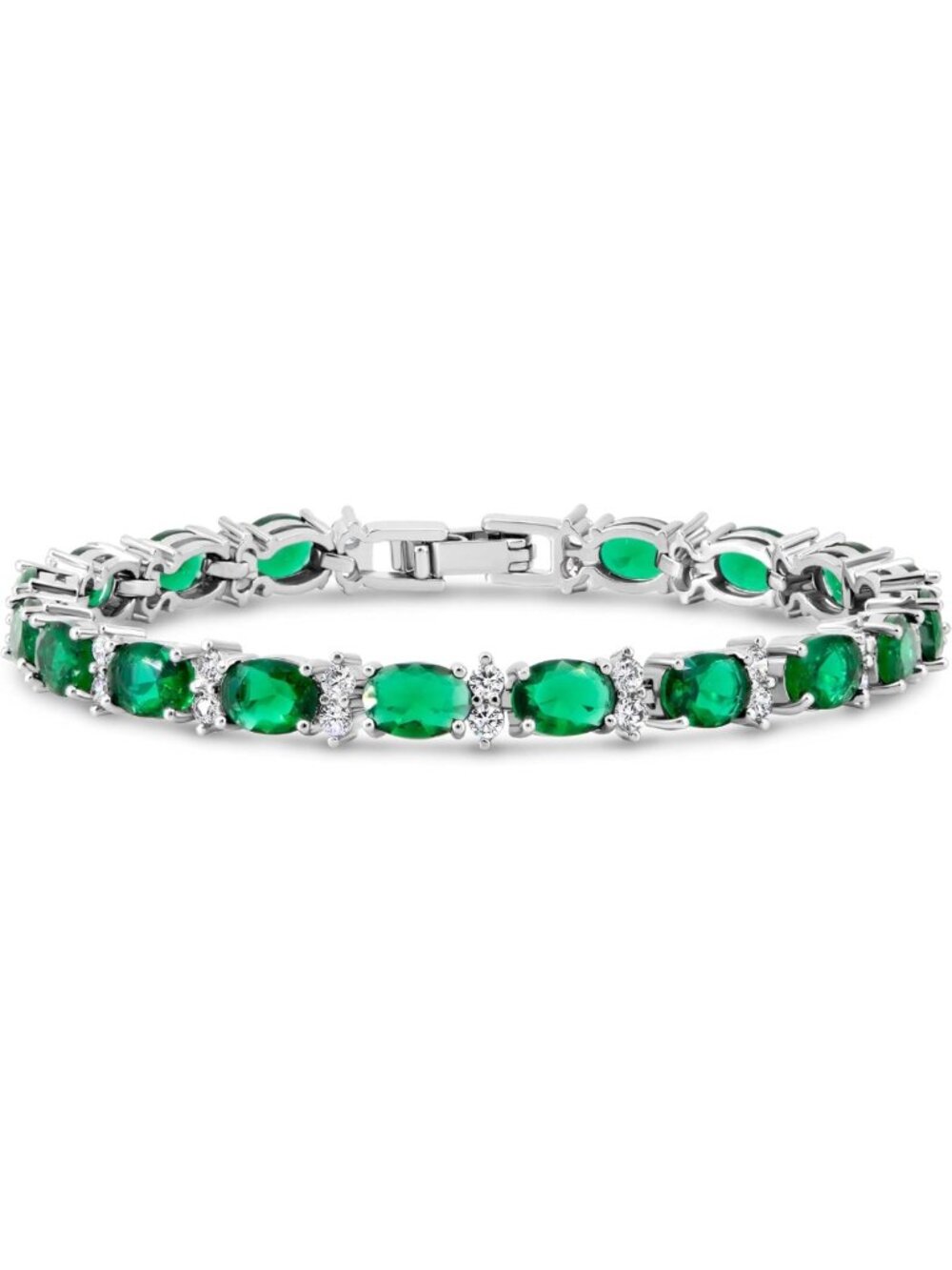 Silver Plated CZ Tennis Bracelet for Women - 7 Colors, Adjustable 6.5-8 Inch